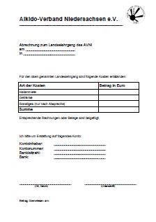 Bild: AVNI Kostenabrechnung Landeslehrgang Bild: AVNI Kostenabrechnung Landeslehrgang